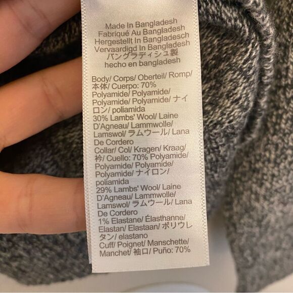 J Crew Supersoft lambswool blend mock neck zip sweater gray heathered marled M - Picture 8 of 11